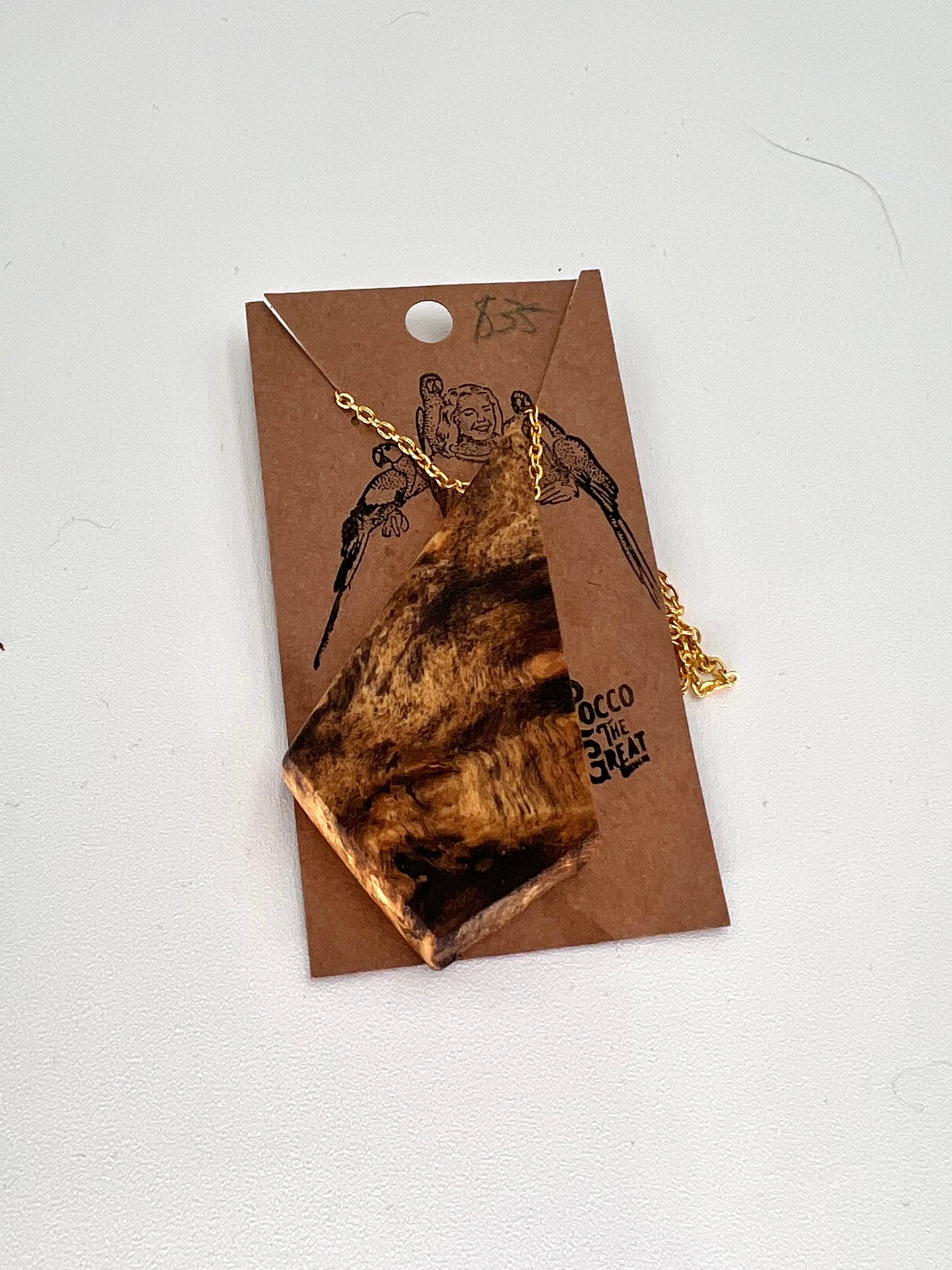 Spalted Maple Wood Pendant Necklace