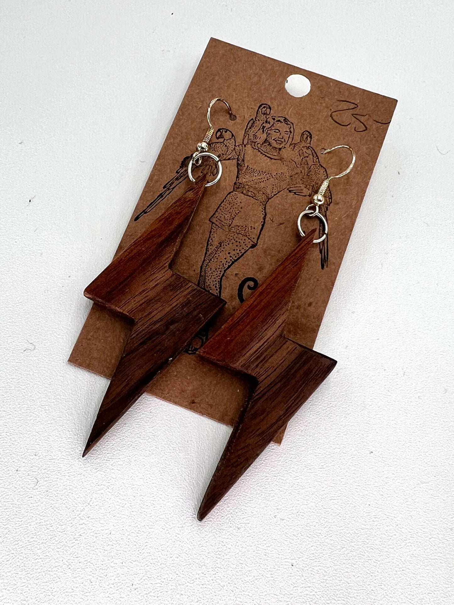 Black Walnut Lightning Bolt Earrings