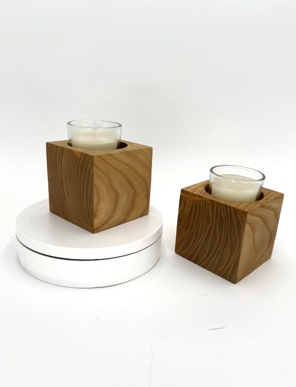 Cube Hardwood Votive Candle Holder