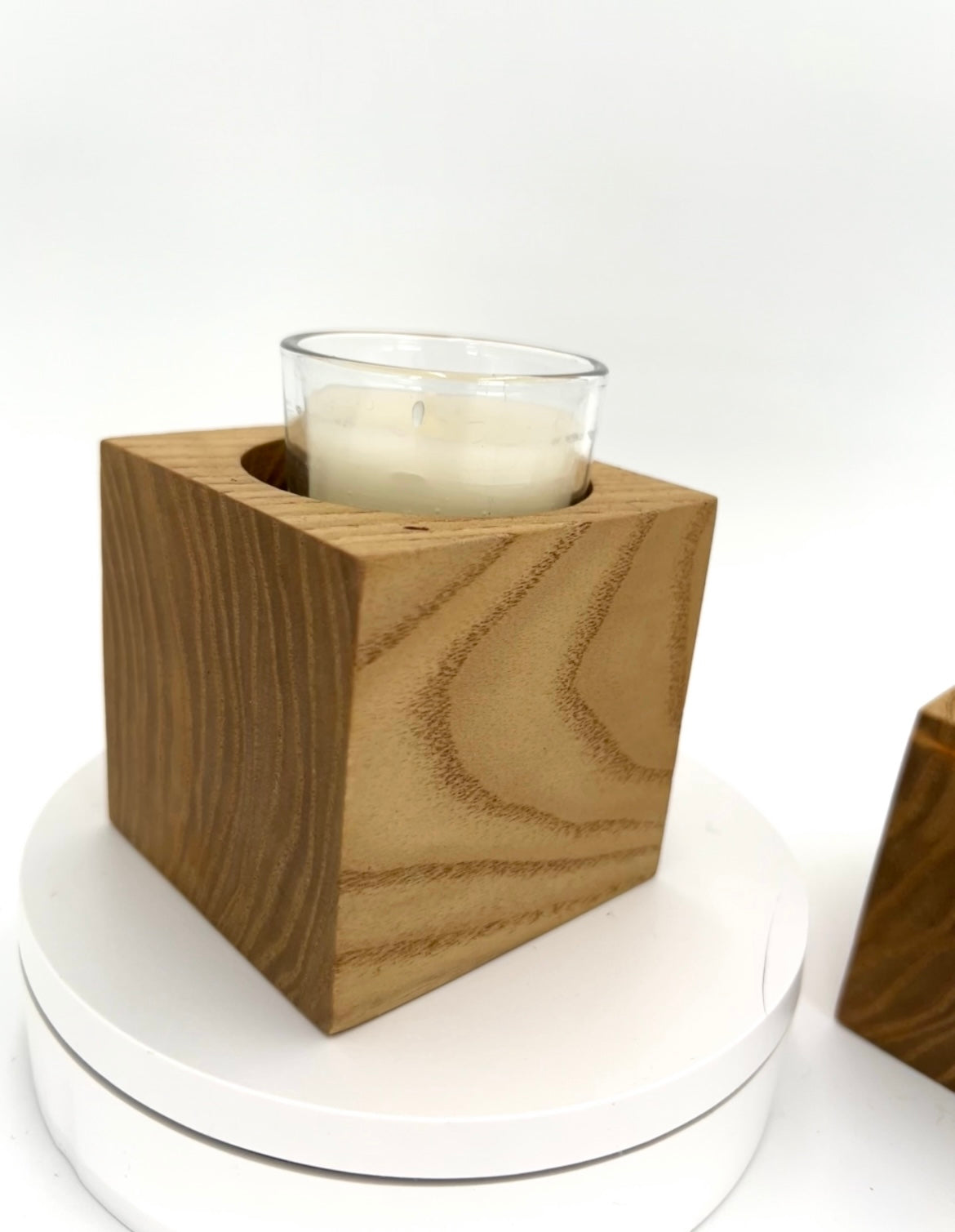 Cube Hardwood Votive Candle Holder
