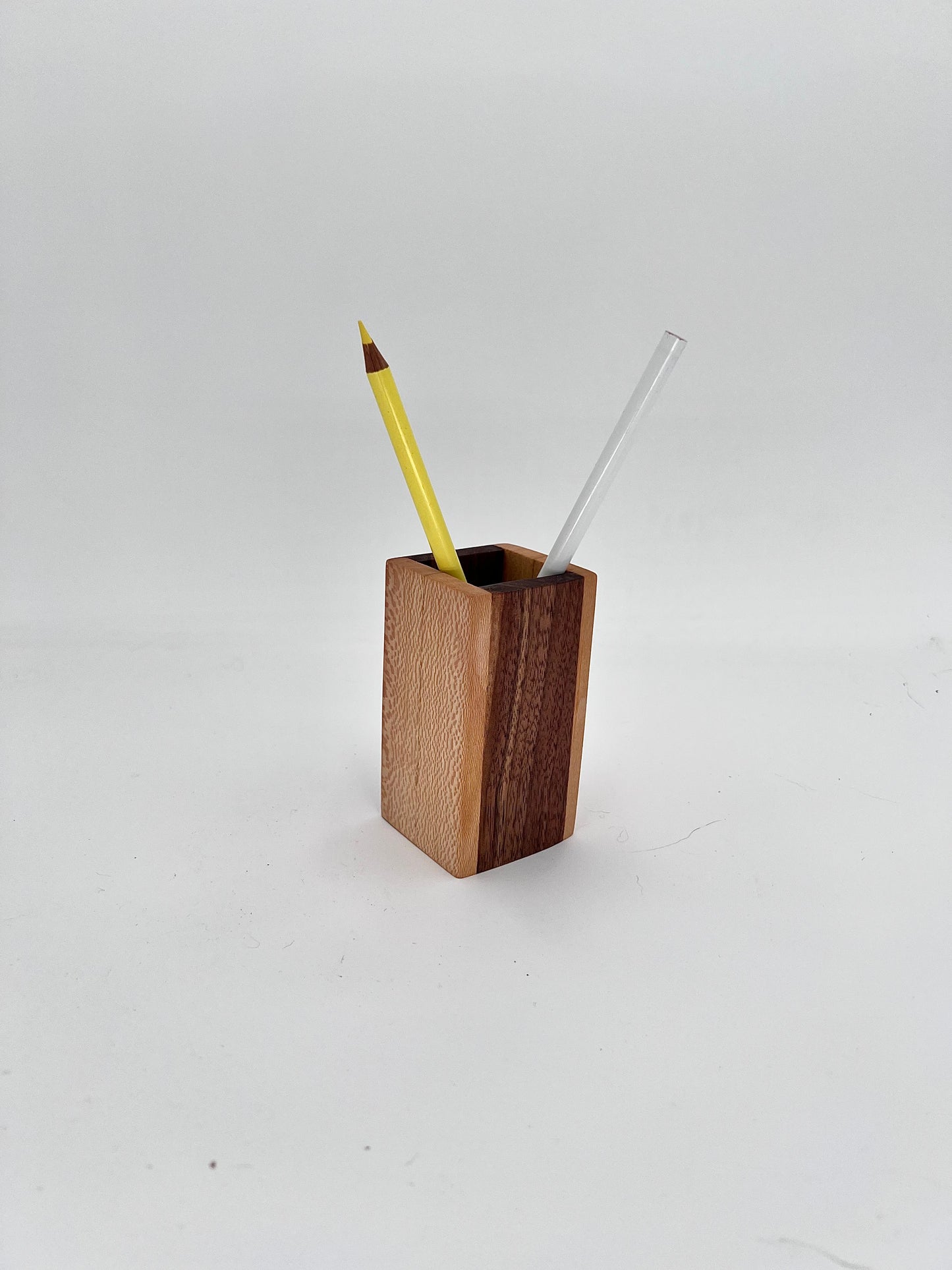 Two-Faced Hardwood Pencil Cup