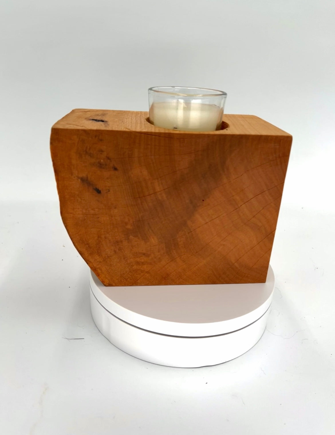 Modern Live Edge Hardwood Votive Candleholder