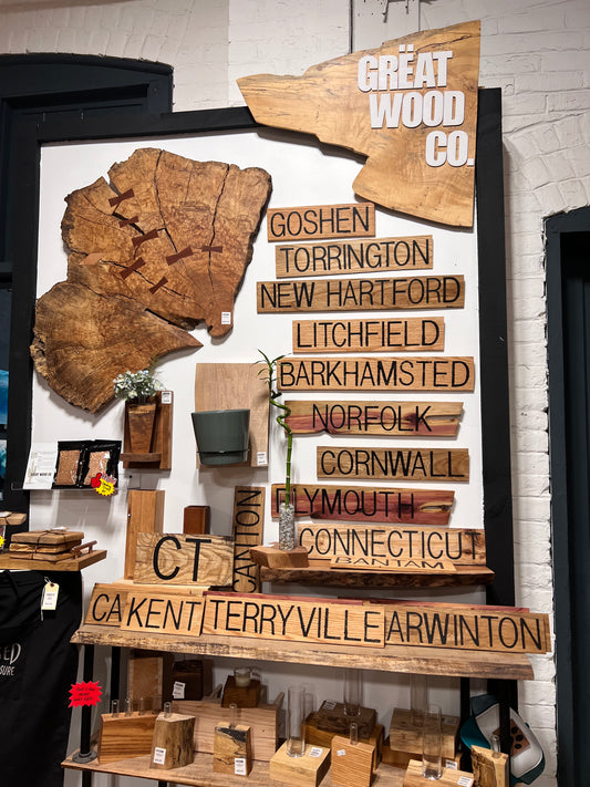 Hand-Painted Connecticut Town/City Sign