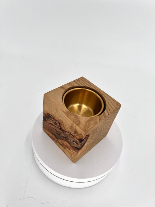 Hardwood Cube Condiment Cup