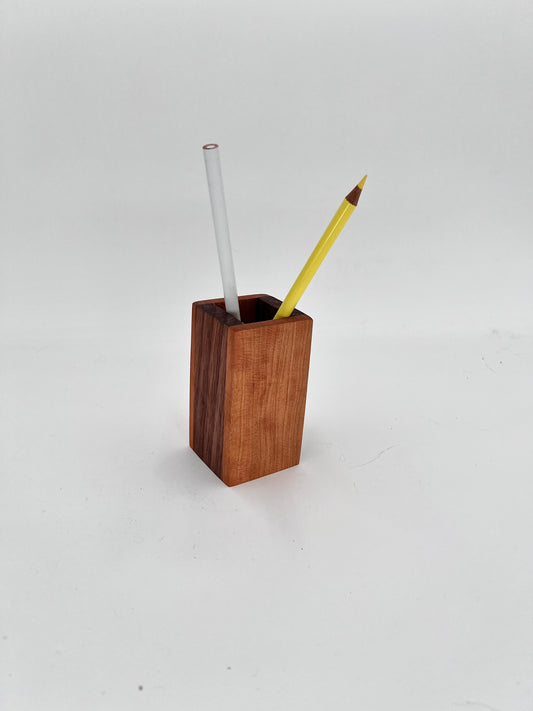 Two-Faced Hardwood Pencil Cup