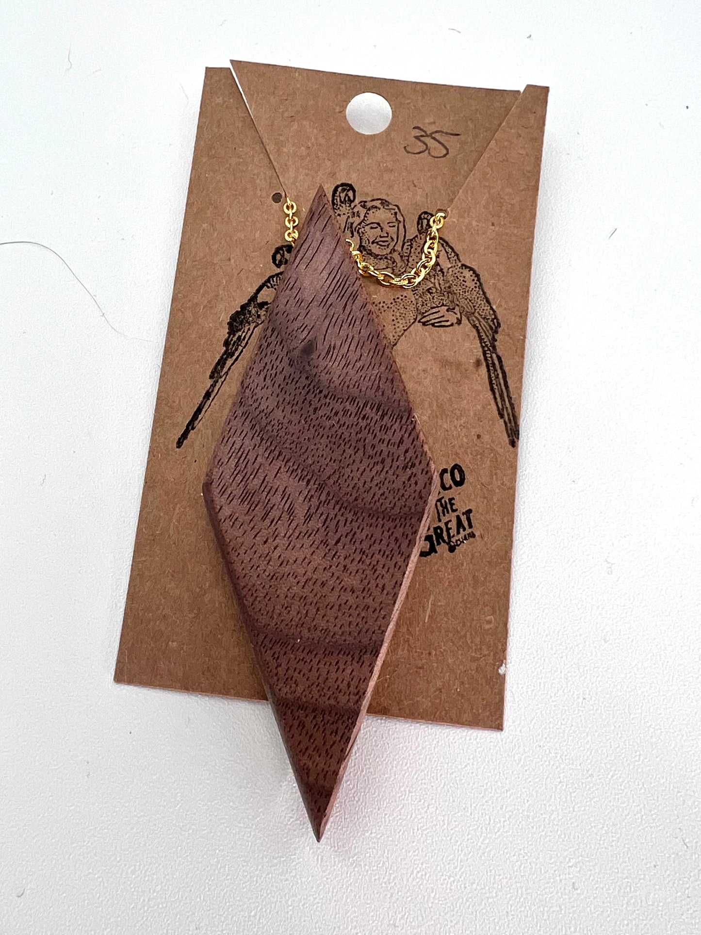 Black Walnut Pendant Necklace