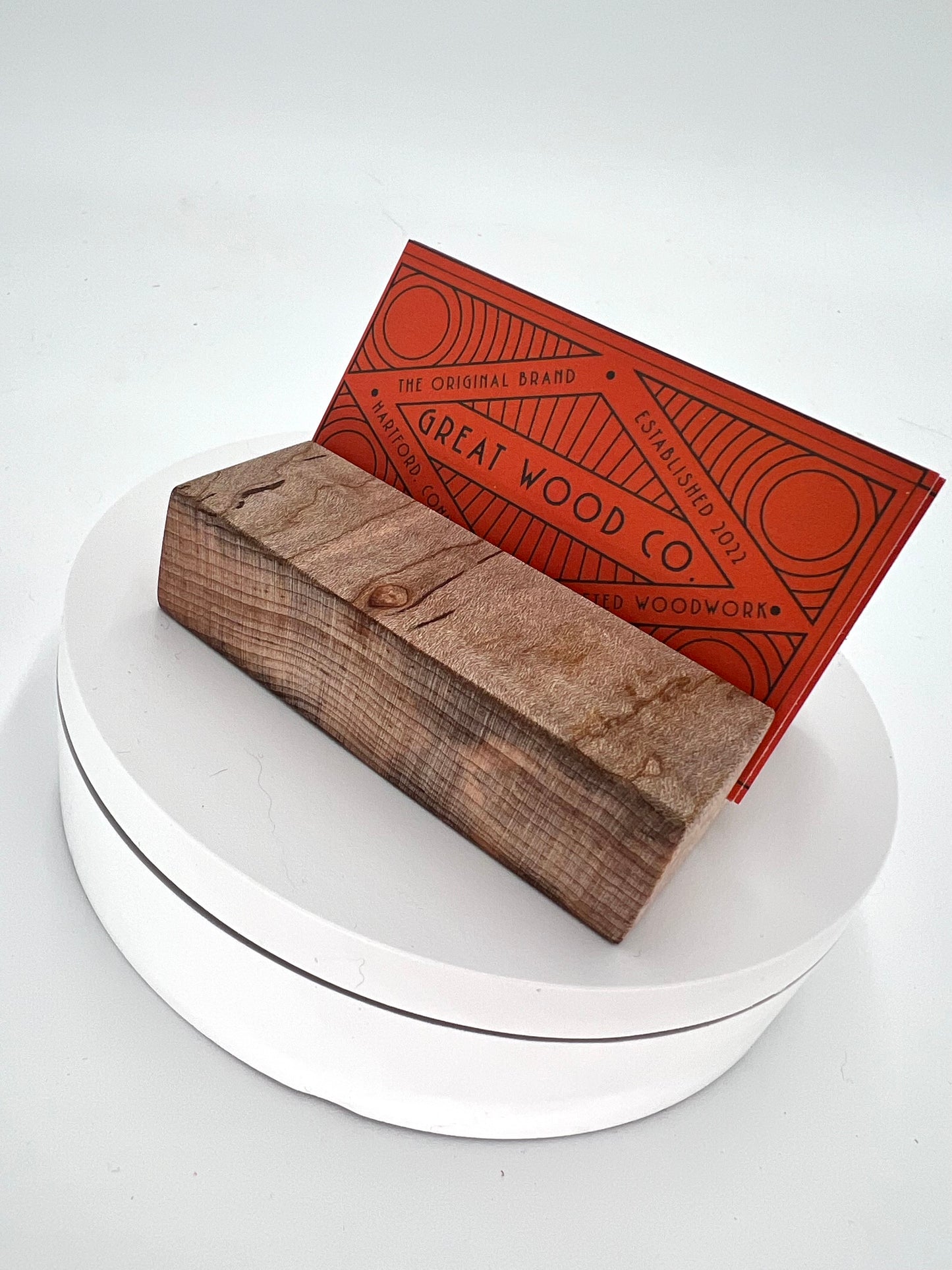 Low Profile Hardwood Business Card Holder