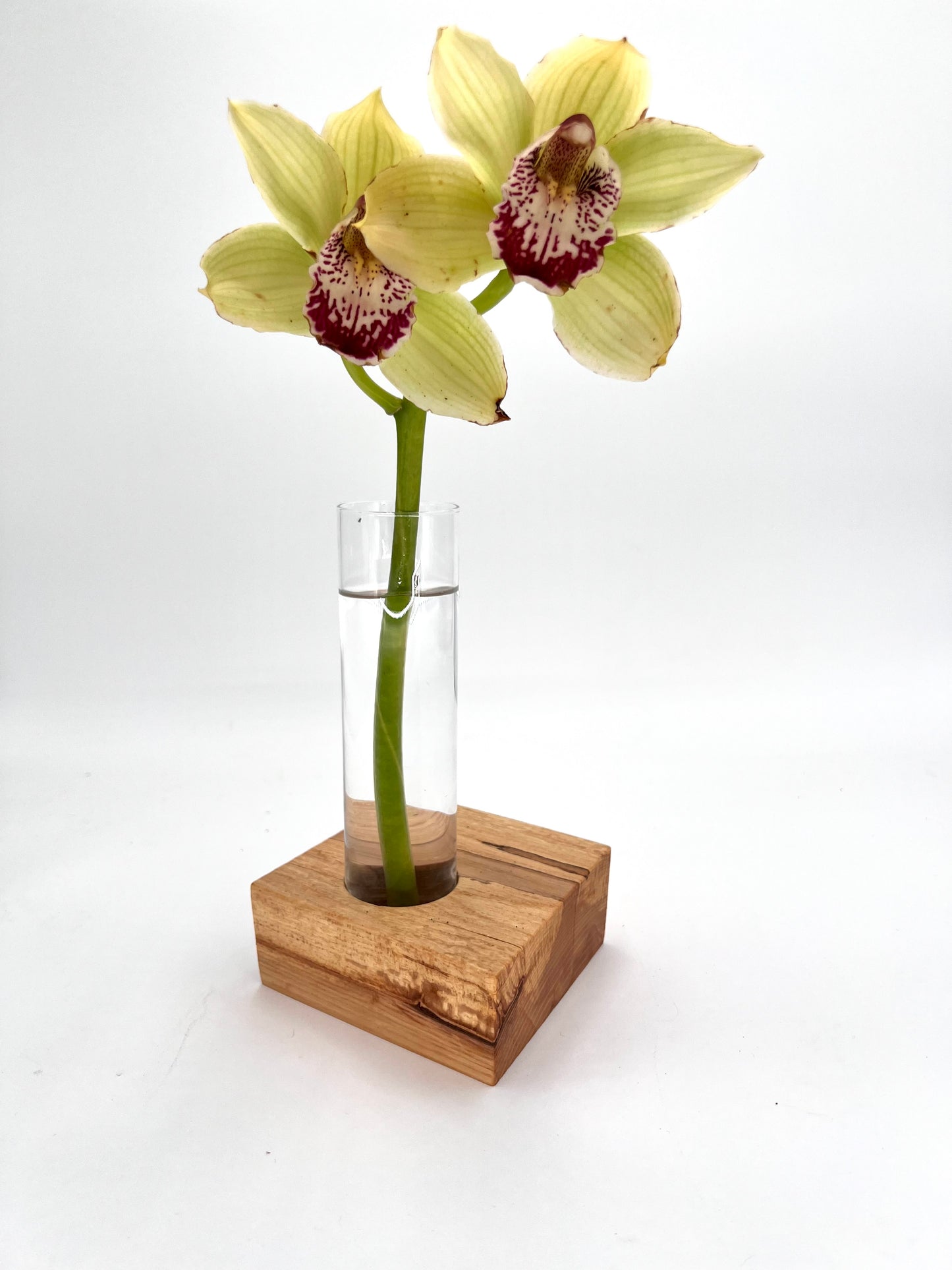 Minimalist Wood and Glass Vase