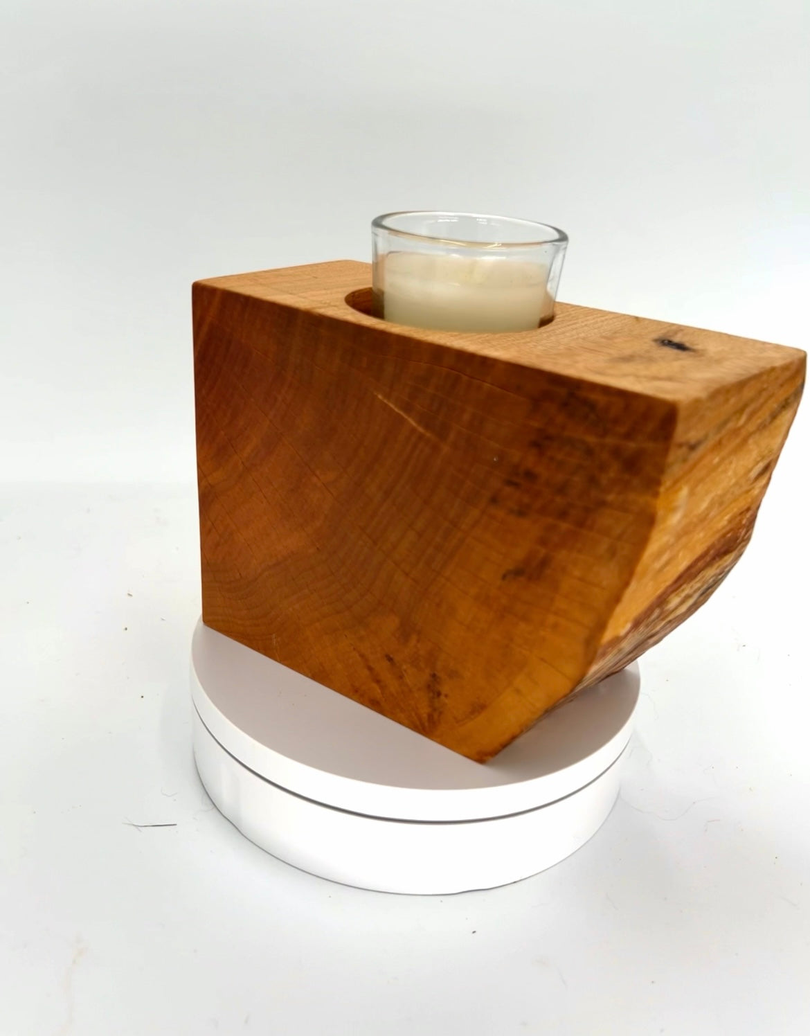 Modern Live Edge Hardwood Votive Candleholder