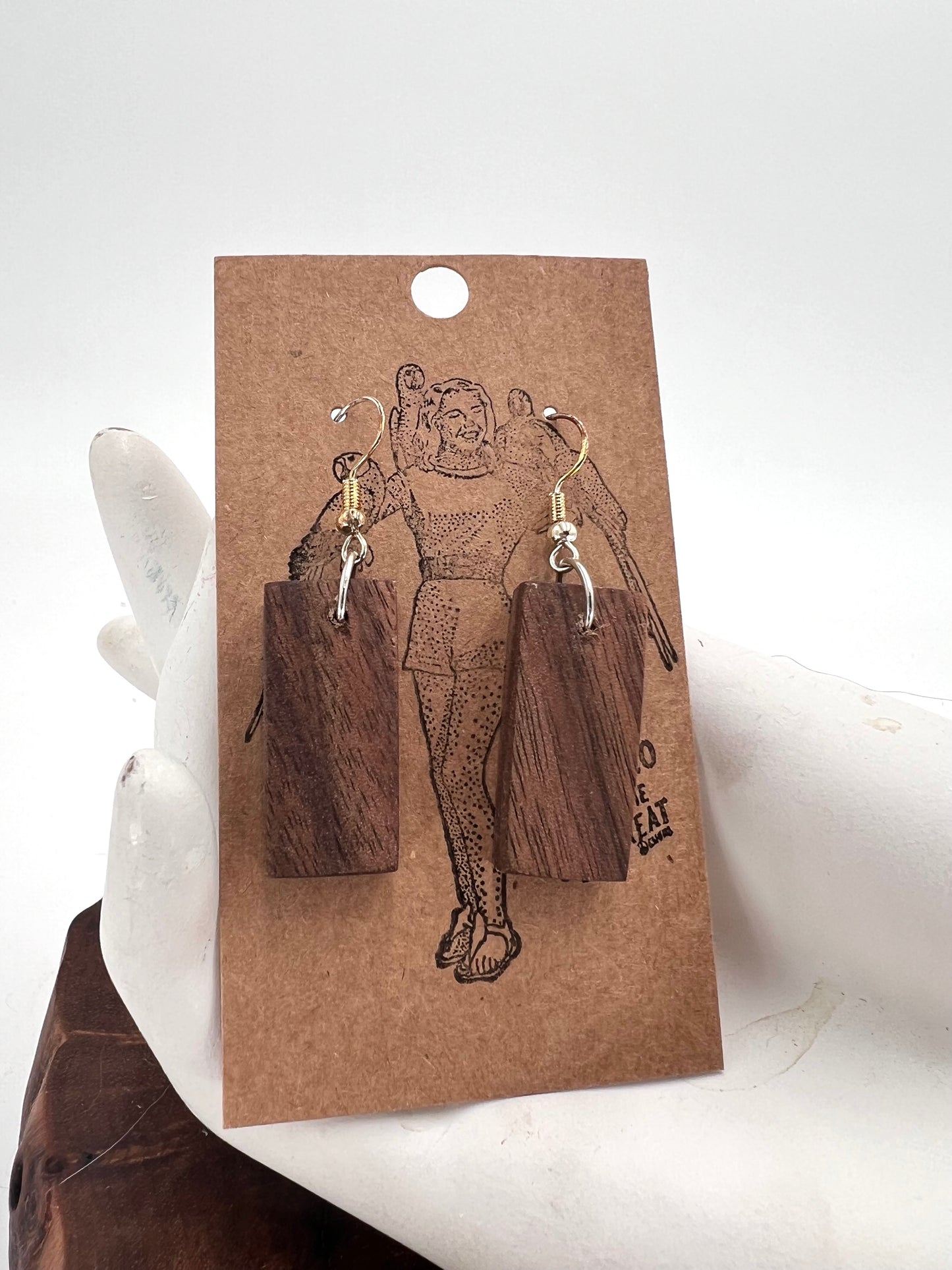 Everyday Hardwood Block Earrings