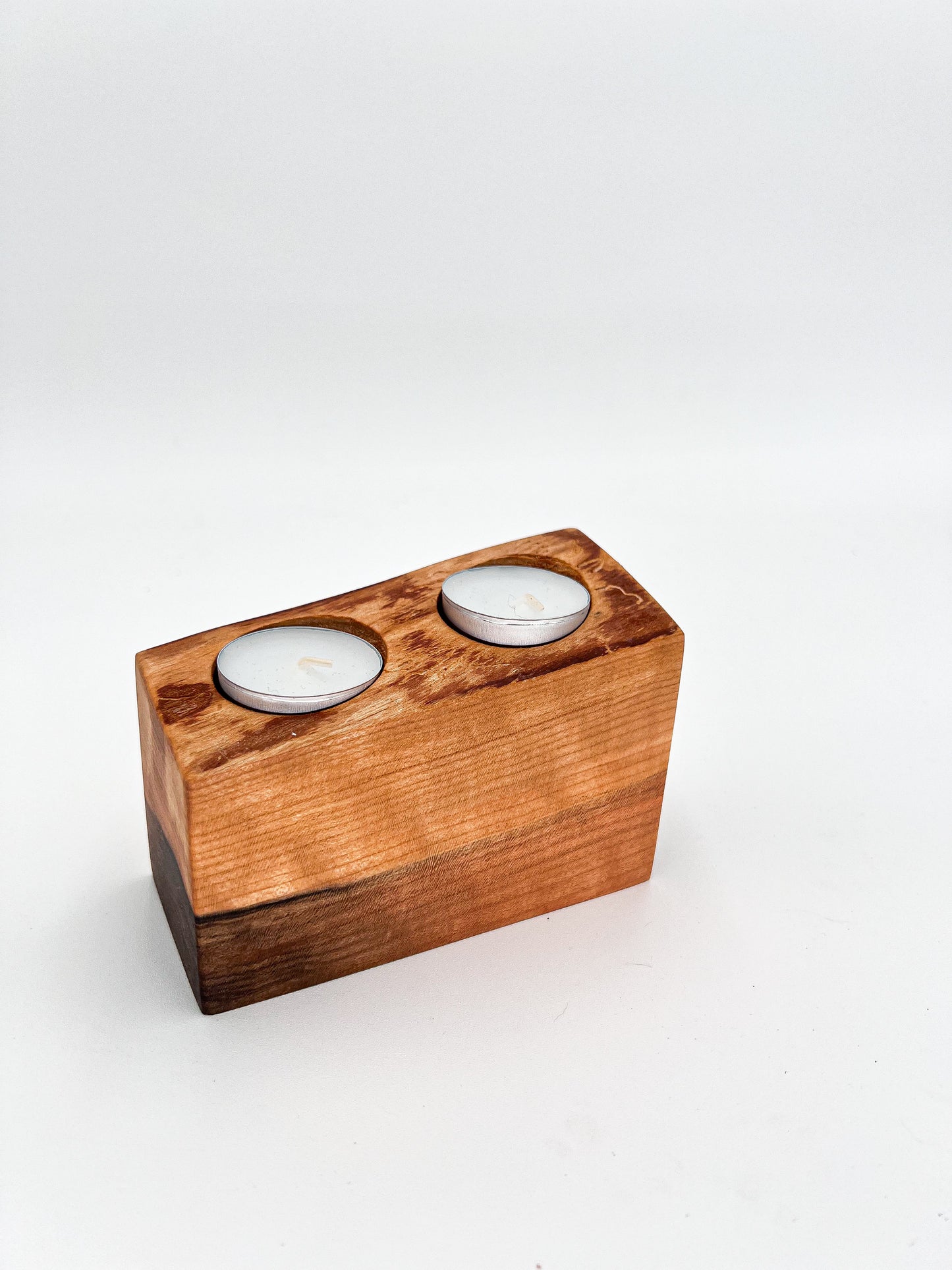 Modern Live Edge Tea-Light Candleholder