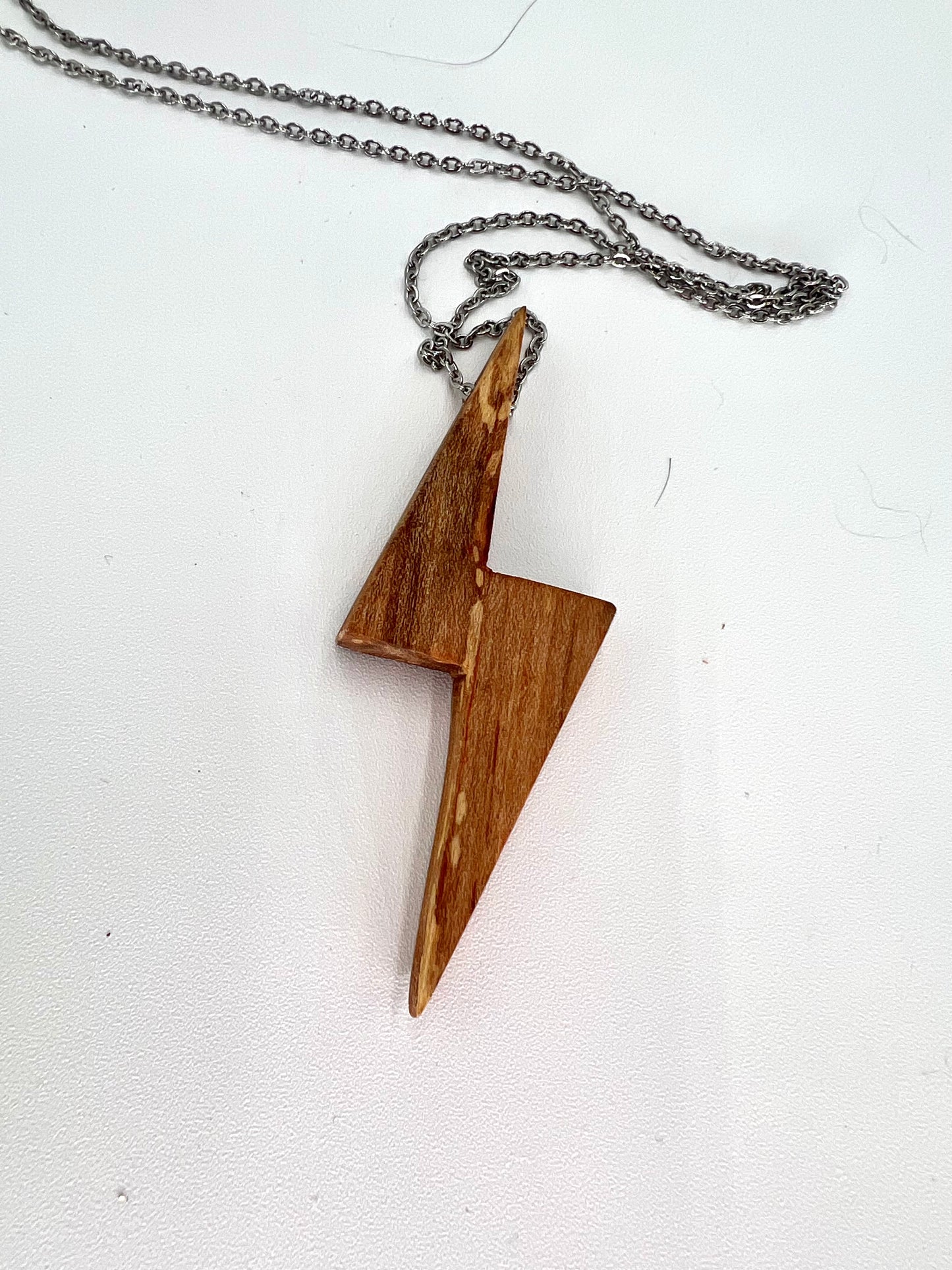 Lightning Bolt Wood Necklace
